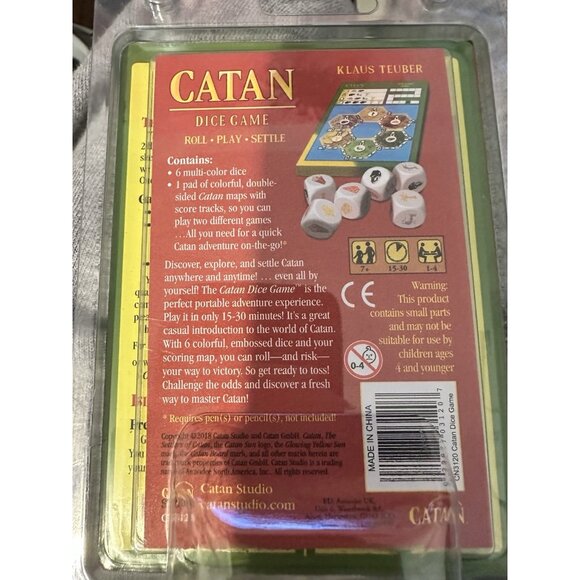 Catan Dice Game Klaus Teuber's Roll Play Settle Portable Travel New - Picture 3 of 3